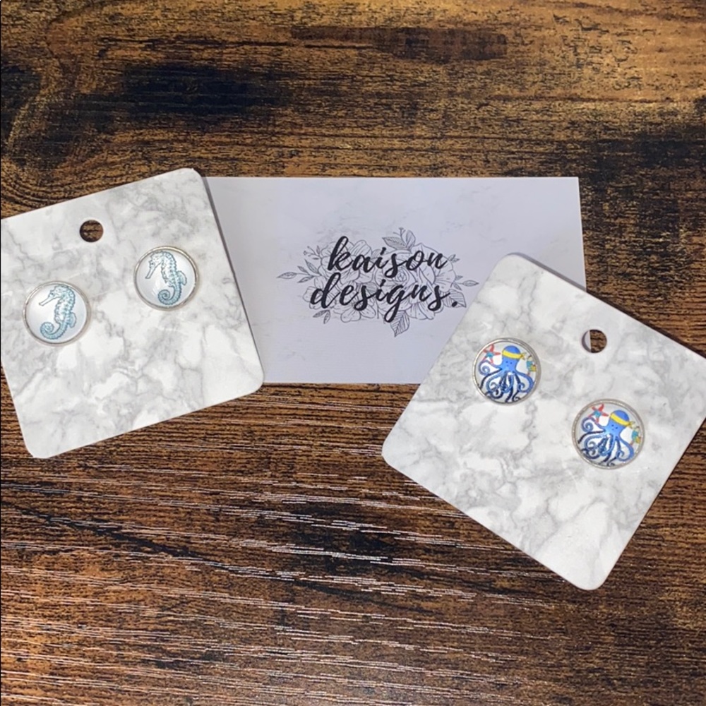 Under the sea earring studs! 🌊 🐠